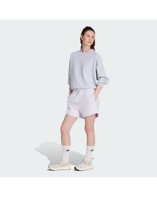 Adidas White Soft Lux Loose Shorts