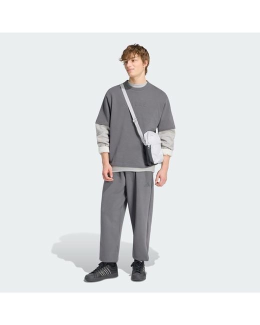Adidas Gray Soft Lux Tracksuit Bottoms for men