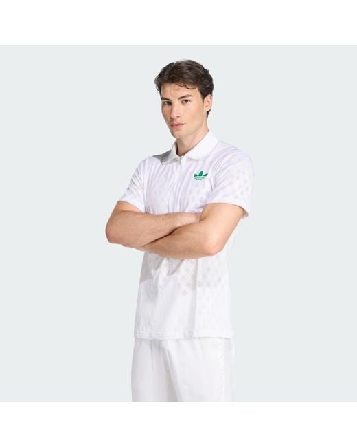 Adidas White Tennis Pro Climacool+ Freelift Polo Shirt for men