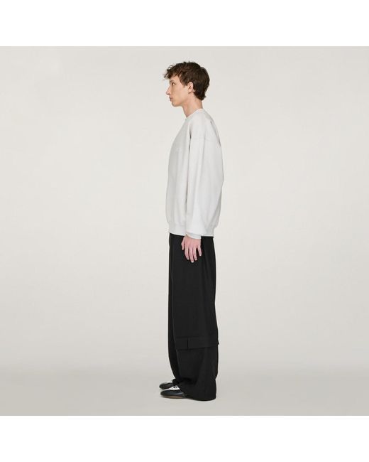Adidas White Y-3 Sport Uniform Straight Leg Trousers for men