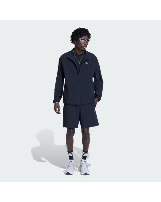 Adidas Blue Tech Trefoil Essentials Polyester Shorts for men