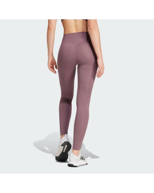 Leggings Optime Full-Length di Adidas Originals in Red