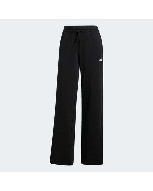 Adidas Black Essentials Small Logo Feel Cozy Open-Hem Pants