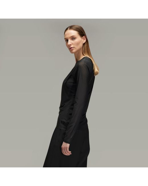 Y-3 Mesh Fitted Tee di Adidas in Black
