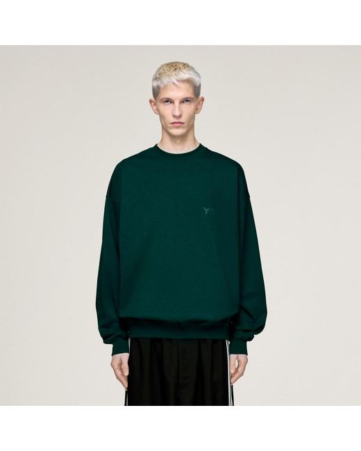 Adidas Green Y-3 Brushed Terry Crew Sweatshirt