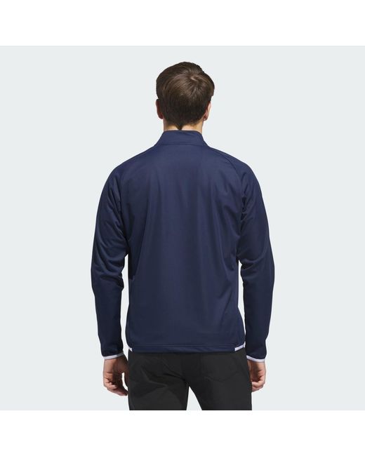 Adidas Blue Ultimate365 Durable Water Repellent Wind Quarter-Zip Sweatshirt for men