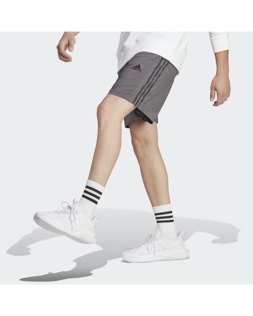 Adidas White Aeroready Essentials Chelsea 3-stripes Shorts for men