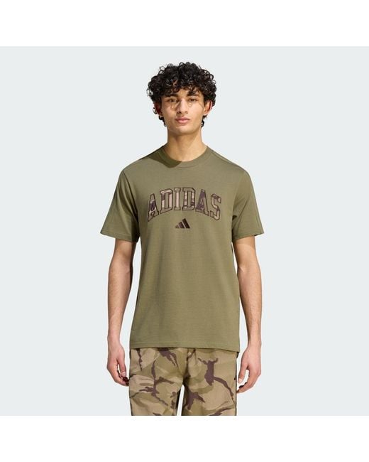 Adidas Green Seasonal Essentials Camo T-Shirt for men