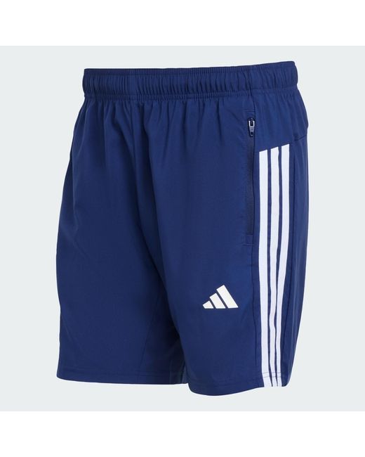 Adidas Blue Workout Essentials Base 3 Stripes Woven Short for men