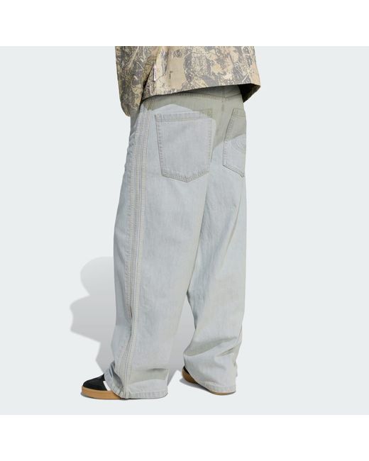 Adidas Gray 90S Alternative Sport Wide Leg Skater Jean for men