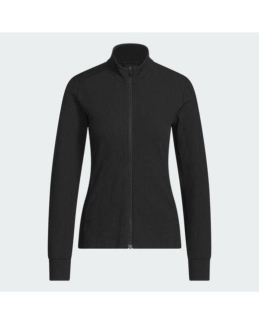 Adidas Black Performance Textured Full-Zip Jacket
