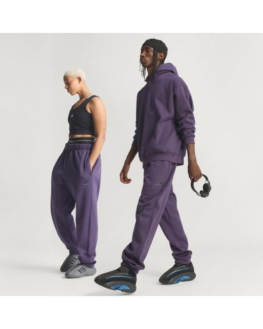 Adidas Purple Basketball Fleece Joggers (Gender Neutral)