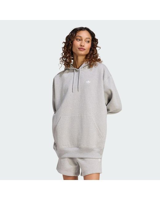 Adidas Gray Essentials Oversized Fleece Hoodie