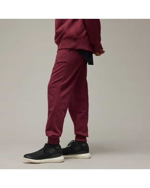 Adidas Red Y-3 French Terry Cuffed Joggers for men