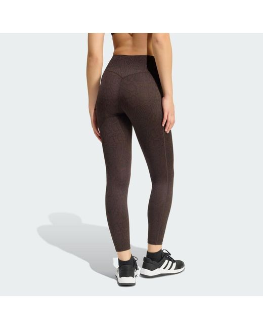 Adidas Black Optime Primelift Snake 7/8 Leggings