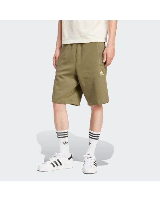 Adidas Originals Green Trefoil Essentials Shorts for men
