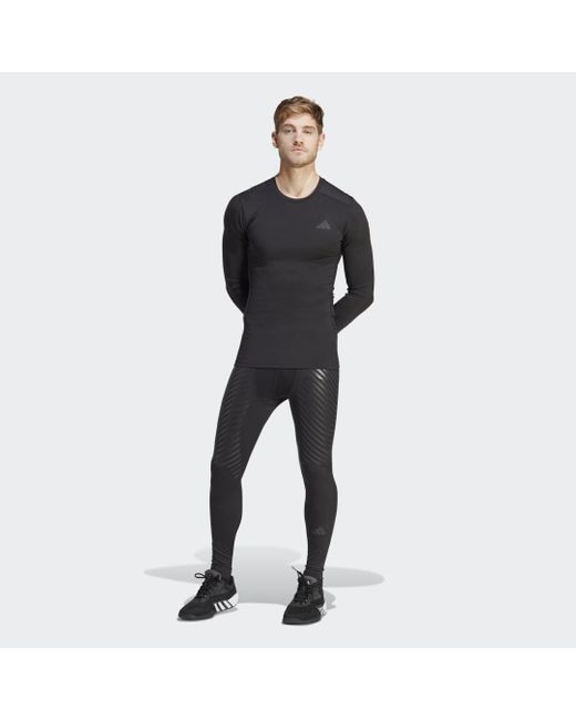 Adidas Black Techfit Control X Rheontm Long-sleeve Top for men