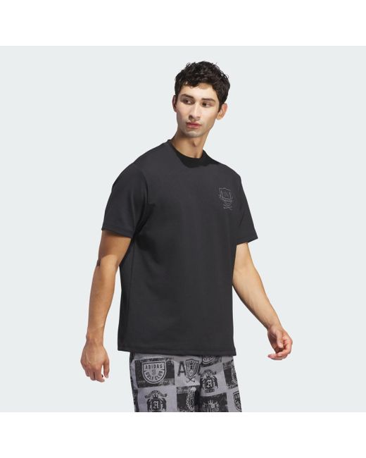Adidas Black Go-to Mock Polo Shirt for men