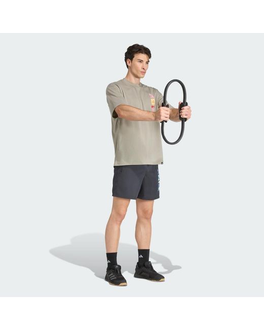Adidas Blue Primelift Graphic Short for men