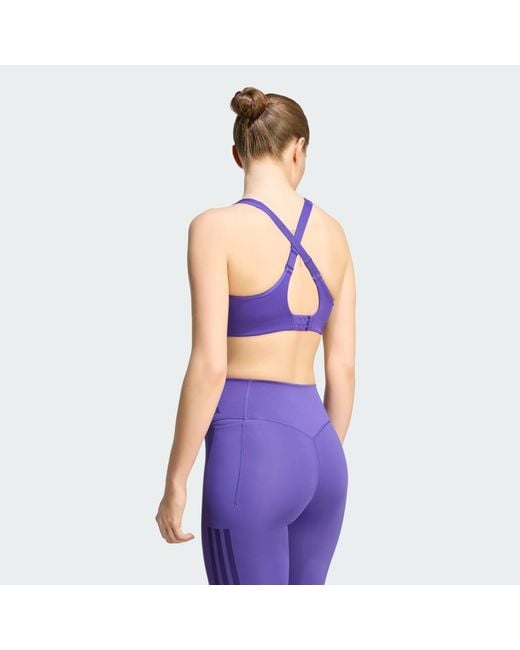 Adidas Purple Optime Workout High Support Bra