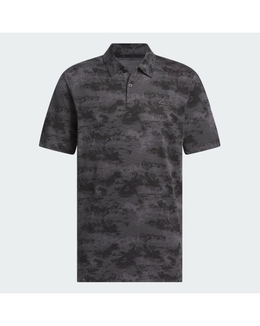 Adidas Black Go-to Printed Mesh Polo Shirt for men