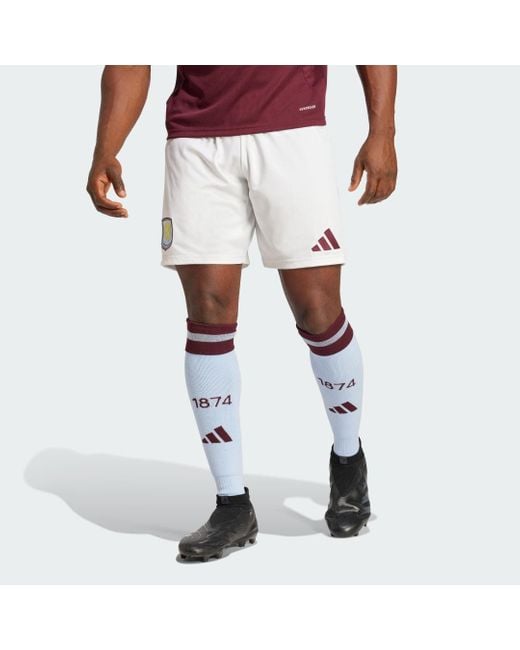 Adidas White Aston Villa Fc 24/25 Home Shorts for men