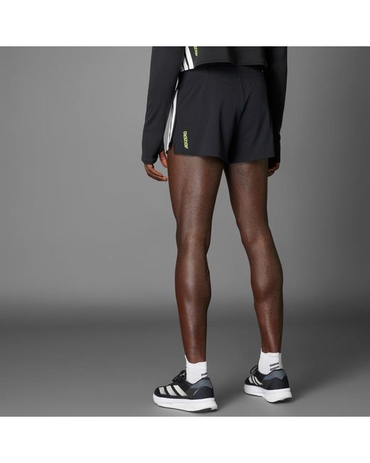 Adidas Black Adizero Running Gel Pocket Shorts for men