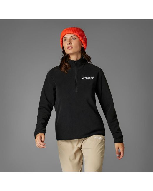 Adidas Black Multi Essentials 1/2 Zip Fleece Jacket