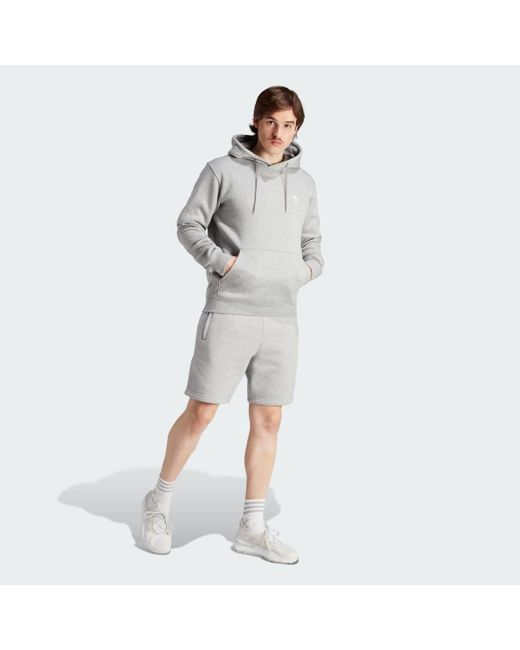 Adidas Originals Gray Trefoil Essentials Hoodie for men