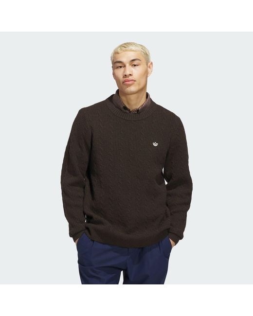 Adidas Black Originals Cableknit Sweatshirt for men