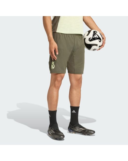 Adidas Green Real Madrid 25/26 Tiro25 Pro Training Shorts for men