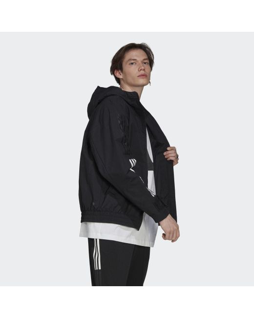 Adidas Black 3-stripes Storm Jacket for men