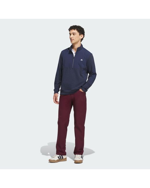 Adidas Blue Ultimate365+ Course Control Hybrid Quarter-Zip Sweatshirt for men
