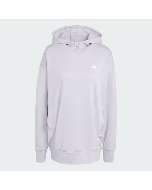 Adidas Blue Aeroready Game And Go Fleece Hoodie