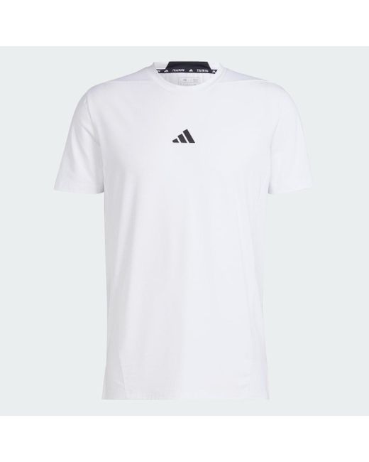 Adidas White Designed For Training Workout T-shirt for men