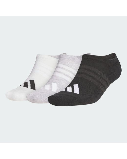 Adidas Black Performance 3 Pack No Show Socks