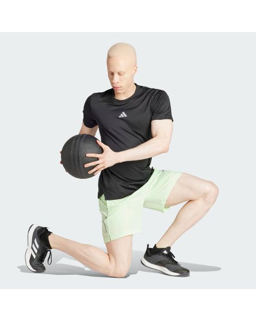 Short da allenamento Gym+ Woven di Adidas in Green da Uomo