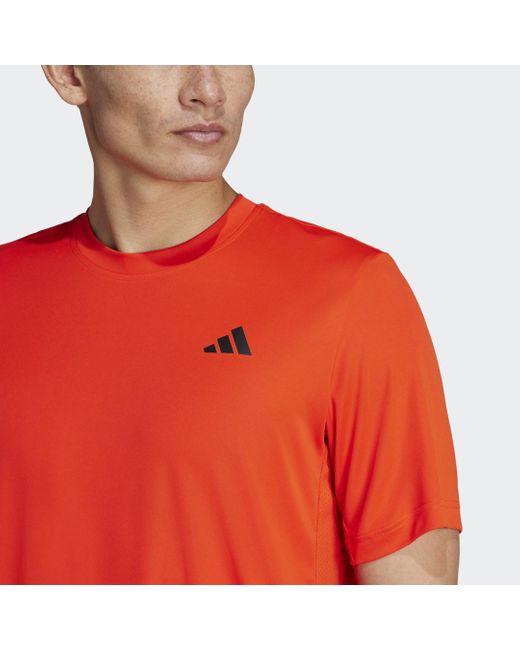 Camiseta Tenis Club 3 bandas adidas de hombre de color Rojo | Lyst