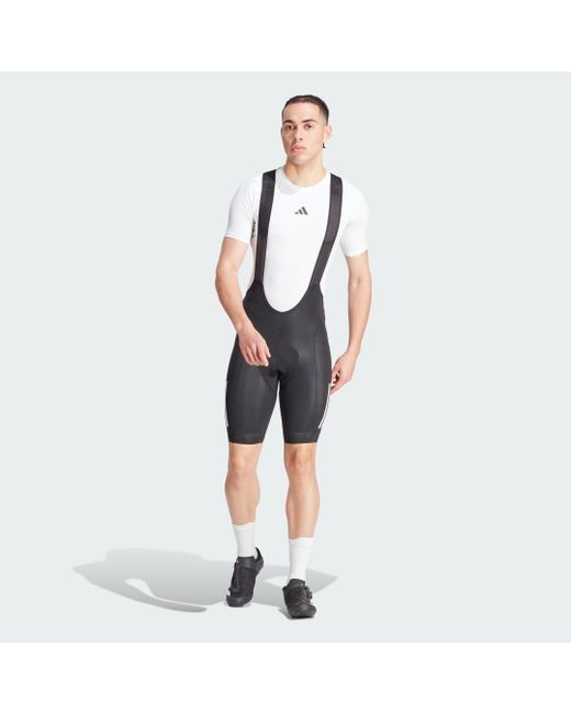 Adidas Blue Essentials 3-stripes Padded Cycling Bib Shorts for men