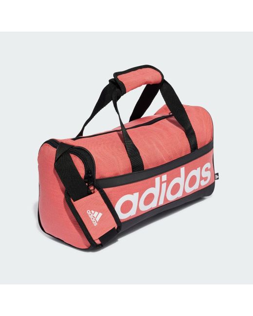 Adidas Red Essentials Linear Duffel Bag Extra Small