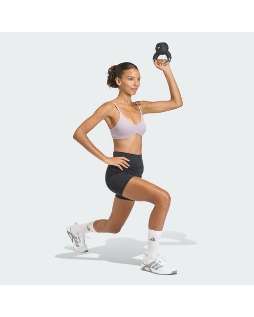 Adidas Blue Optime Essentials Workout Short Leggings