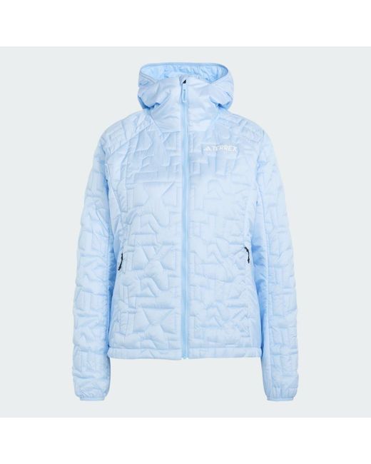 Adidas Blue Terrex Xperior Primaloft Loose Fill Insulated Hooded Jacket