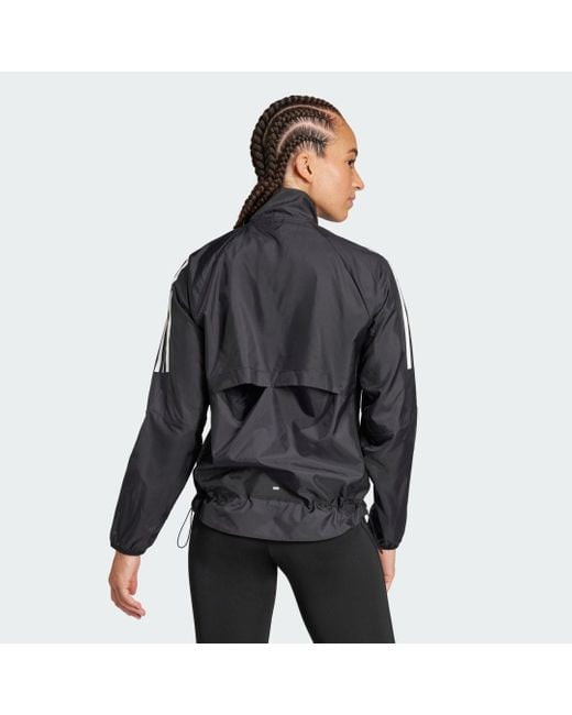 Adidas Black Own The Run 3-Stripes Packable Jacket
