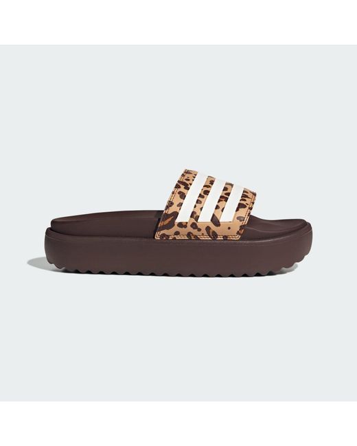 Adidas Brown Adilette Platform Slides