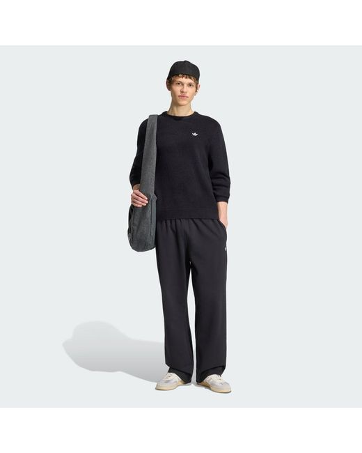 Adidas Black Trefoil Essentials Fully Knit Sweater for men