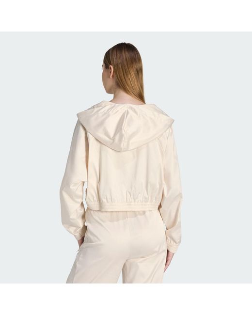 Adidas Natural Pearl Cropped Zip Hoodie