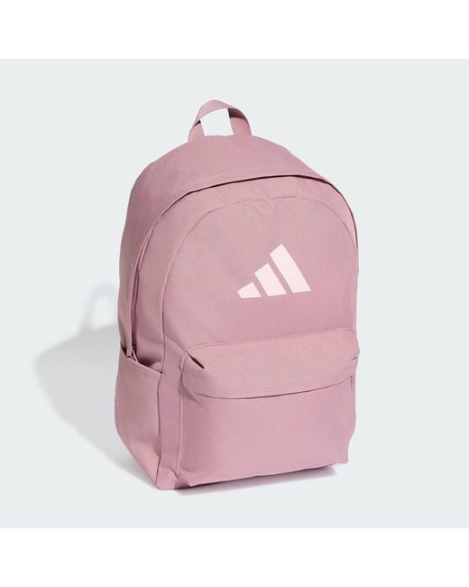 Adidas Pink Classic 3 Bar Logo Backpack