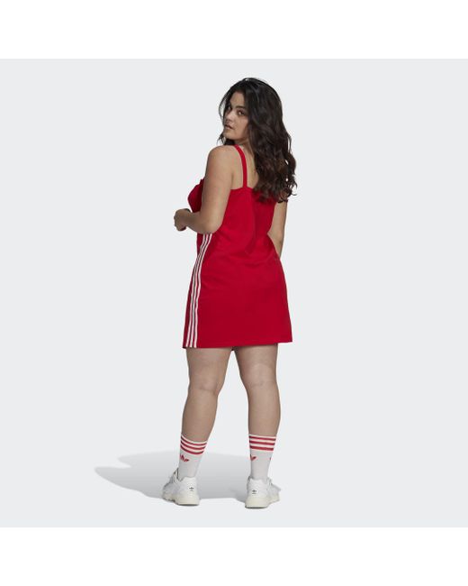 Adidas Red Adicolor Classics Tight Summer Dress (plus Size)