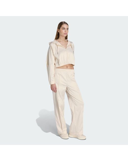 Adidas Natural Pearl Cropped Zip Hoodie