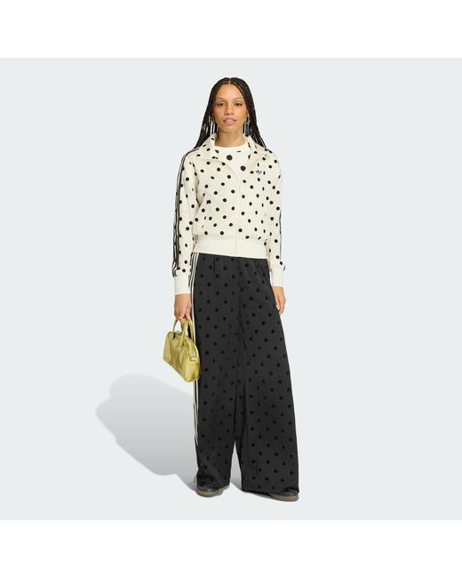 Adidas Black Satin Polka Dots Tt Track Top